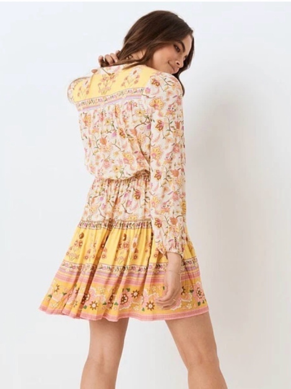 Spell & the Gypsy Portobello Road Floral Tiered V-Neck Mini Dress MK0587 - Picture 2 of 9